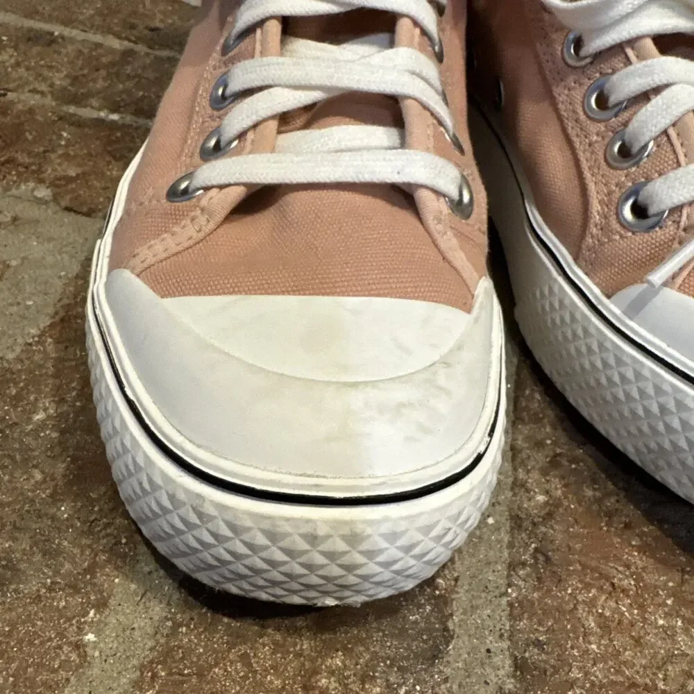 Stella McCartney Futeni/Funchi Blush Canvas High Top shoes Sz 8 blush pink #0047
